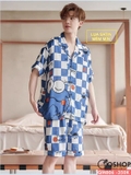 bo-do-pijama-cap-doi-quan-ngan-lua-satin-mem-hoat-hinh-tre-trung-de-thuong-qm806