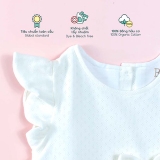 Quần áo trẻ em Bobicraft - Áo đầm tay cánh hoa - Cotton hữu cơ organic an toàn