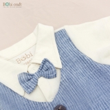Quần áo trẻ em Bobicraft - Bộ đồ liền thân bodysuit Romper Gile xanh bé trai - Cotton hữu cơ organic an toàn