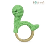 Thú bông len Bobicraft - Vòng  lục lạc khủng long cổ dài Brachio - Đồ chơi an toàn Quà tặng bé