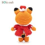 Thú bông len Bobicraft - Cáo Foxie Nhí - Noel - Đồ chơi an toàn Quà tặng bé