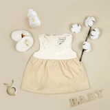 Quần áo trẻ em Bobicraft - Áo đầm cổ bèo tròn xinh - Cotton hữu cơ organic an toàn