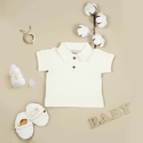 Quần áo trẻ em Bobicraft - Áo thun bé trai cổ bẻ - Cotton hữu cơ organic an toàn