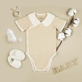 Quần áo trẻ em Bobicraft - Romper cổ lá sen - Cotton hữu cơ organic an toàn
