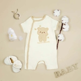 Quần áo trẻ em Bobicraft - Bộ đồ liền thân bodysuit Romper tay ngắn quần đùi gấu bé trai bé gái - Cotton hữu cơ organic an toàn