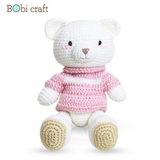 Thú bông len Bobicraft - Gấu Lizzie tinh nghịch - Cotton hữu cơ organic an toàn