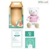 Thú bông len Bobicraft - Gấu Lizzie tinh nghịch - Cotton hữu cơ organic an toàn