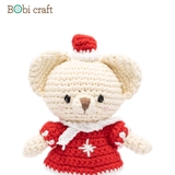 Thú bông len Bobicraft - Gấu Lizzie Nhí - Noel - Đồ chơi an toàn Quà tặng bé