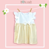 Quần áo trẻ em Bobicraft - Áo đầm tay cánh hoa - Cotton hữu cơ organic an toàn