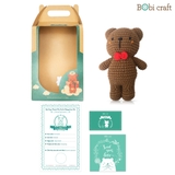 Thú bông len Bobicraft - Gấu nâu - Đồ chơi an toàn Quà tặng bé