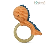 Thú bông len Bobicraft - Vòng lục lạc khủng long T-rex - Đồ chơi an toàn Quà tặng bé