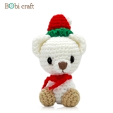 Thú bông len Bobicraft - Gấu treo Noel - Bộ Platinum - Đồ chơi an toàn Quà tặng bé