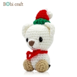 Thú bông len Bobicraft - Gấu treo Noel - Bộ Platinum - Đồ chơi an toàn Quà tặng bé