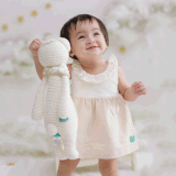 Quần áo trẻ em Bobicraft - Áo đầm cổ bèo tròn xinh - Cotton hữu cơ organic an toàn