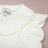 Quần áo trẻ em Bobicraft - Áo đầm cổ lá sen, tay cánh hoa - Cotton hữu cơ organic an toàn