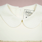 Quần áo trẻ em Bobicraft - Áo đầm cổ lá sen, tay cánh hoa - Cotton hữu cơ organic an toàn