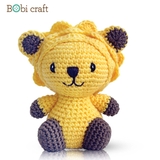 Thú bông len Bobicraft - Sư tử con vàng ngồi - Bộ màu - Đồ chơi an toàn Quà tặng bé