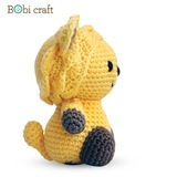 Thú bông len Bobicraft - Sư tử con vàng ngồi - Bộ màu - Đồ chơi an toàn Quà tặng bé