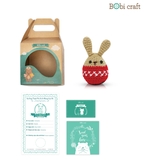 Thú bông len Bobicraft - Thỏ trứng phục sinh đỏ (L) - Đồ chơi an toàn Quà tặng bé