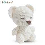 Thú bông len Bobicraft - Gấu con ngồi  - bộ Platinum - Đồ chơi an toàn Quà tặng bé