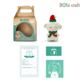 Thú bông len Bobicraft - Cừu ngồi giáng sinh - Bộ Platinum - Đồ chơi an toàn Quà tặng bé