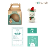 Thú bông len Bobicraft - Kangaroo ngồi giáng sinh - Bộ Platinum - Đồ chơi an toàn Quà tặng bé