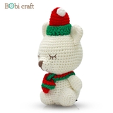 Thú bông len Bobicraft - Cáo ngồi giáng sinh - Bộ Platinum - Đồ chơi an toàn Quà tặng bé