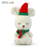 Thú bông len Bobicraft - Kangaroo ngồi giáng sinh - Bộ Platinum - Đồ chơi an toàn Quà tặng bé