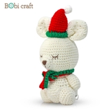 Thú bông len Bobicraft - Kangaroo ngồi giáng sinh - Bộ Platinum - Đồ chơi an toàn Quà tặng bé