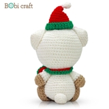 Thú bông len Bobicraft - GẤU CÁI NGỒI NOEL - Đồ chơi an toàn Quà tặng bé