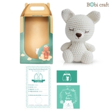 Thú bông len Bobicraft - Cáo con ngồi - bộ Platium - Đồ chơi an toàn Quà tặng bé