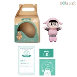 Thú bông len Bobicraft - Cừu Hồng Treo Cặp - Đồ chơi an toàn Quà tặng bé