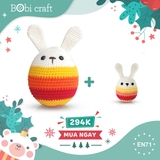 Thú bông len Bobicraft - Combo thỏ trứng phục sinh cam - Đồ chơi an toàn Quà tặng bé
