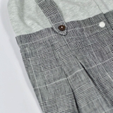 Quần áo trẻ em Bobicraft - Bộ đồ liền thân bodysuit Romper quần yếm bé trai linen xám - Cotton hữu cơ organic an toàn