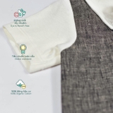 Quần áo trẻ em Bobicraft - Bộ đồ liền thân bodysuit Romper Gile Caro bé trai - Cotton hữu cơ organic an toàn