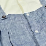 Quần áo trẻ em Bobicraft - Bộ đồ liền thân bodysuit Romper quần yếm bé trai linen xanh - Cotton hữu cơ organic an toàn