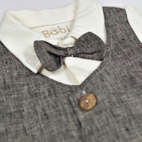 Quần áo trẻ em Bobicraft - Bộ đồ liền thân bodysuit Romper Gile Caro bé trai - Cotton hữu cơ organic an toàn