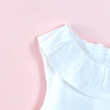 Quần áo trẻ em Bobicraft - Áo đầm cổ bèo tròn xinh - Cotton hữu cơ organic an toàn