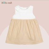Quần áo trẻ em Bobicraft - Áo đầm cổ bèo tròn xinh - Cotton hữu cơ organic an toàn