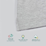 Quần áo trẻ em Bobicraft - Áo thun bé trai cổ viền tròn xám - Cotton hữu cơ organic an toàn