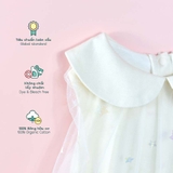 Quần áo trẻ em Bobicraft - Áo đầm voan sao cổ lá sen bé gái - Cotton hữu cơ organic an toàn