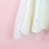 Quần áo trẻ em Bobicraft - Áo đầm voan sao cổ lá sen bé gái - Cotton hữu cơ organic an toàn