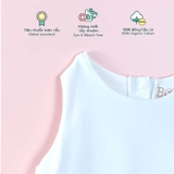 Quần áo trẻ em Bobicraft - Áo đầm voan nơ xinh xắn - Cotton hữu cơ organic an toàn
