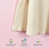 Quần áo trẻ em Bobicraft - Áo đầm phối ren viền tròn bé gái - Cotton hữu cơ organic an toàn