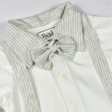 Quần áo trẻ em Bobicraft - Bộ đồ liền thân bodysuit Romper quần yếm bé trai thun sọc quần dài - Cotton hữu cơ organic an toàn