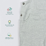 Quần áo trẻ em Bobicraft - Quần yếm bé trai xám - Cotton hữu cơ organic an toàn