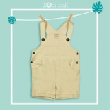 Quần áo trẻ em Bobicraft - Quần yếm bé trai màu nâu kem - Cotton hữu cơ organic an toàn