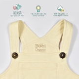 Quần áo trẻ em Bobicraft - Quần yếm bé trai màu nâu kem - Cotton hữu cơ organic an toàn