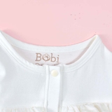 Quần áo trẻ em Bobicraft - Áo đầm trắng phối ren - Cotton hữu cơ organic an toàn