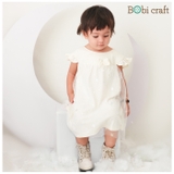 Quần áo trẻ em Bobicraft - Áo đầm voan sao tay bèo - Cotton hữu cơ organic an toàn